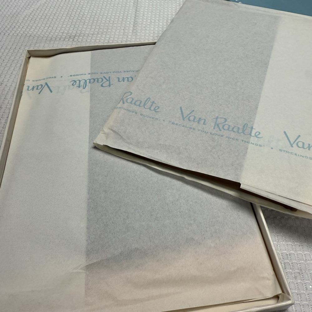 2-Vtg 50s VAN RAALTE Illusion Drama 9 Nylon Hose Stockings Seams New In 1 Box - Picture 3 of 5